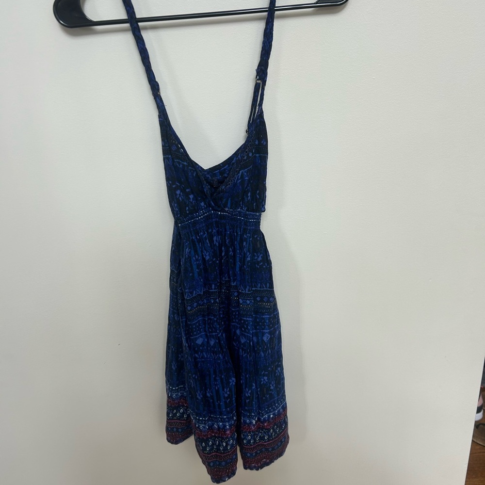 Ecote Navy and Black Patterned Dress